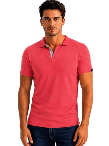 Image of Status Quo Men's Polo T-Shirt | Rich Cotton Blend | Slim Fit | All Day Comfort | Contrast Inner Placket | Polo Collar