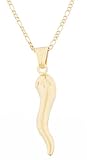 Gold Overlay Italian Horn Pendant with an 18 Inch Necklace (T-788)