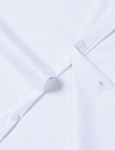 Men's Stretch Slim Fit Dress Shirts Formal Wedding Prom Short Sleeve Button Down Shirt with Pocket4