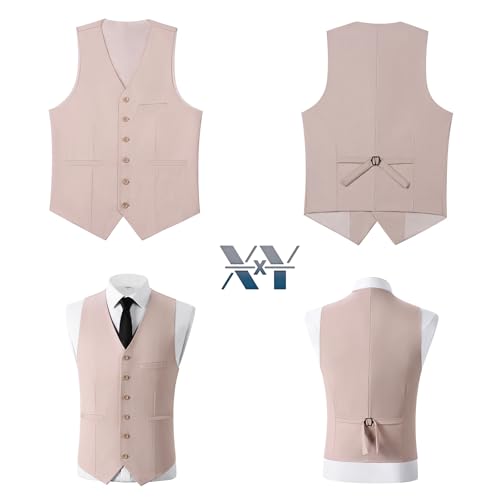 Men's 3-Piece Suits Fit Dress Suit Jacket Blazer Pants Vest Set Regular Wedding Tuxedos4
