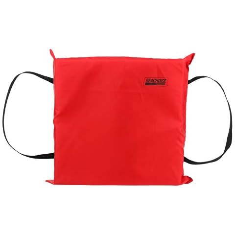 Seachoice Emergency Marine Foam Flotation Cushion, Square, 15 in. X 15 in, Red Cover