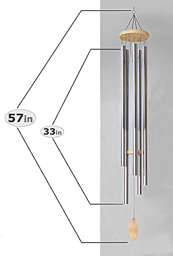Ktopnob 001 5' Big Extra Large 57 Inch Wind Chime Deep Tone Tuned Resonant Bass Sound Church Windchime Outdoor Unique Memorial Sympathy-Garden Hanging Decorations Yard Bells thumb #1