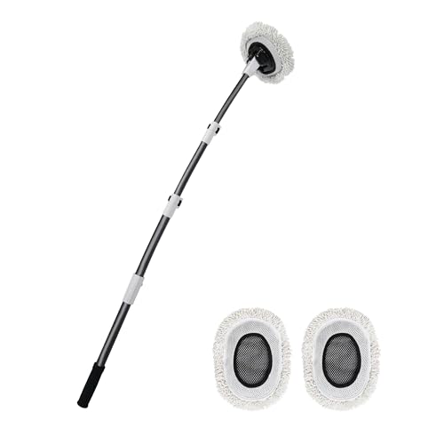 EAFC Telescopic Car Wash Brush (55.9”) with 2 Chenille Microfiber Heads – Curved Non-Scratch Cleaning Mop for Car, Van, RV, Trailer, Caravan & Home Cleaning - Image 8