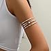 Gold & Silver Arm Cuffs - Women's Dainty Adjustable Bangle Fashion Jewelry