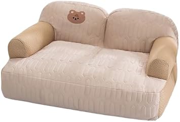 Pet Bed, Dog Sofa, Latex, Dog Cushion, Spring and Summer, Breathable, Removable, Washable, Dog Bed for Cats, Bed for Small Dogs, Bed for Sleeping Cats Brown, M