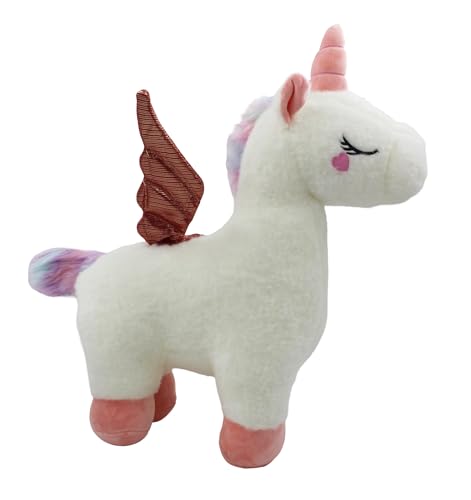 Image of Tickles Rainbow Wings Unicorn Horse Soft Stuffed Plush Animal Toy for Kids Birthday Gifts (Size: 40 cm Color: White)