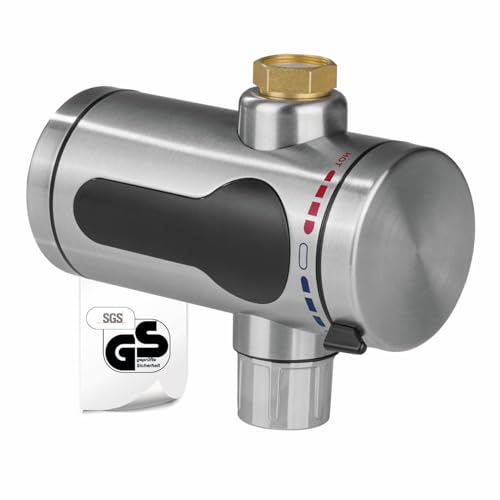 HOBERG elektrischer Universal Durchlauferhitzer – kompakt und aus Edelstahl | sofort Warmwasser im Außenbereich...