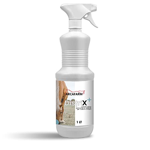 Spray Districante Naturale per Cavalli 1 lt Distrix, Lucidante Coda Criniera Manto, Detergente Pulizia Pelo rimuovi sporco, lozione a secco per nodi, rende manto morbido e setoso, 100% Made in Italy