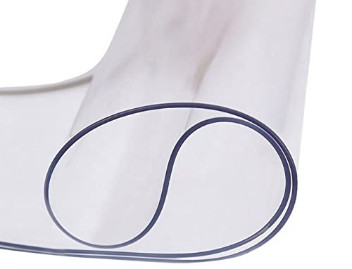 MadeInNature Nappe Cristal Transparente épaisse, Tailles et épaisseurs au Choix, Nappe Transparente rectangulaire, Permet de ne Pas dénaturer la Table, (140 x 160 cm, 0,78mm)