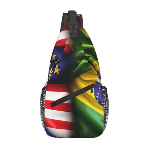 Mochila tipo bandolera con estampado de banderas miniatura 1