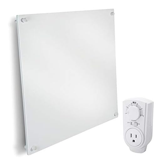 EconoHome Wall Mount Space Heater Panel - with Thermostat - 400 Watt Convection Heater - Ideal for 120 Sq Ft Room - 120V Electric Heater - Save On Your Home Heating Costs - Overheat Protection