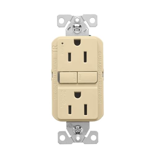 Eaton TRGF15V Slim Tamper Resistant GFCI Receptacle 15A 125V, Ivory