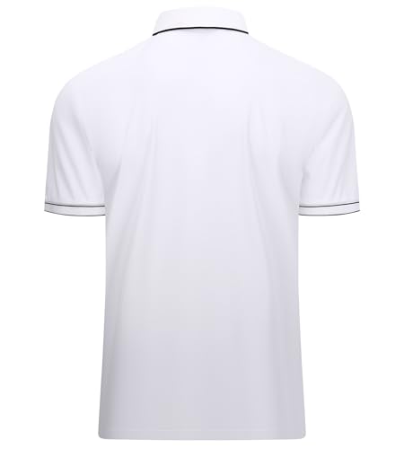 Alex Vando Mens Zipper Golf Shirt Moisture Wicking Zip Up Solid Fashion Polo Shirts