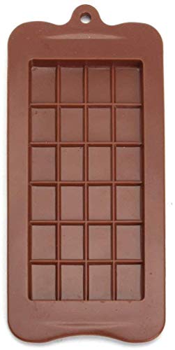 Kitchenwell Silicone Bar Chocolate Mould Break Apart Choc Block Mould (Size : 19 * 16 * 2cm), Chocolate colour (Pack of 1)