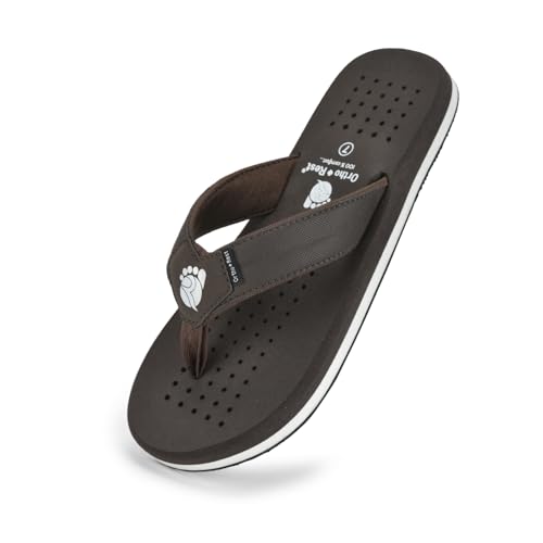 Image of Ortho + Rest Men's Flip Flops, Slippers For Men Daily Use | Soft Cushioned, Anti Skid, Lightweight Casual Chappal, Orthopedic Diabetic Comfortable Footwear, Breathable Cushion Flipflops