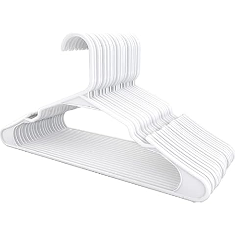 Utopia Home Clothes Hangers with grooves (30 Pack) 16.14"/41cm wide, Heavy duty Plastic hangers for Coat, Suit, Shirts, Trouser - Durable, Slim & Space Saving Hangers for wardrobes (White) Cover