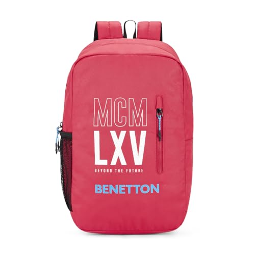 UNITED COLORS OF BENETTON Caspian 16L Polyester 2 Compartment Laptop Backpack For Unisex - Red