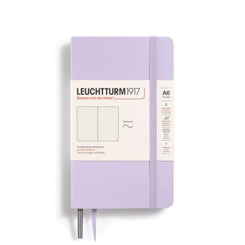 LEUCHTTURM1917 368159 Notizbuch Pocket (A6), Softcover, 123 nummerierte Seiten, Lilac, Dotted