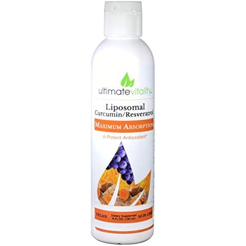 UltimateVitality Liposomal Curcumin Liquid, Liposomal Delivery System for Maximum Absorption Enhanced with Resveratrol from Japanese Knotweed 30 Servings Cover