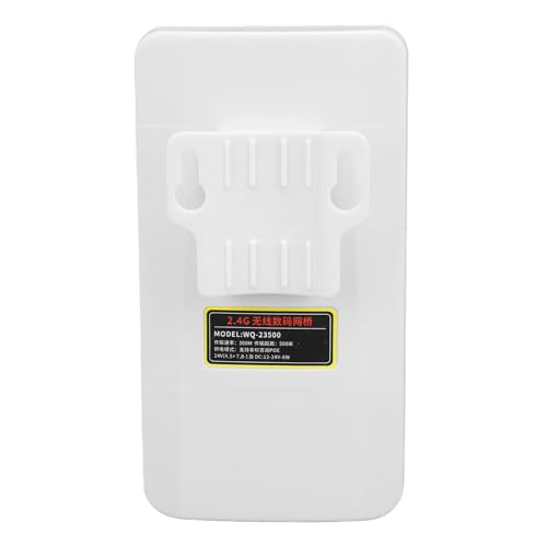 Ponte Wi-Fi, Ponte Wireless 2.4G 300Mbps, Kit WiFi CPE Esterno Accesso a Lungo Raggio Punto a Punto di 500 M Bridge Internet con Antenna Ad Alto Guadagno 12DBi IP65 (Spina