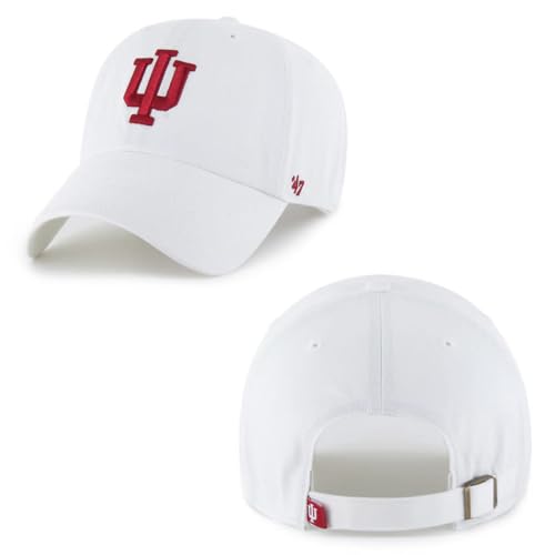 47 NCAA Indiana Hoosiers White Clean Up Hat