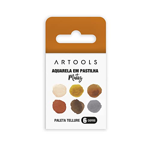 Aquarela em Pastilha Individual Matiz Artools Estojo 6 Cores Tons Terrosos
