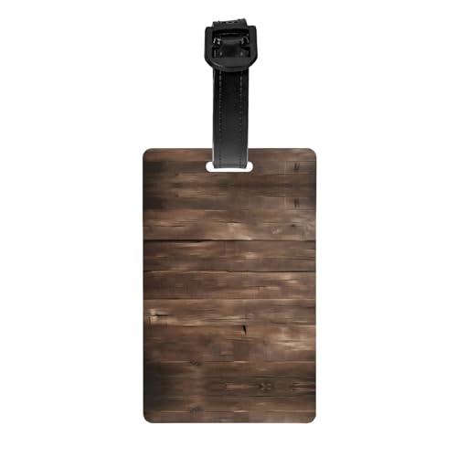 Etiqueta de equipaje rústica con estampado de madera de granero antiguo, apta para bolsas de equipaje, bolsas de fitness, cajas de herramientas, conveniente para colgar y fácil de identificar