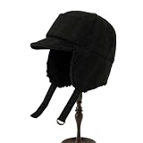 Gyios Bommelmütze Unisex-Winter-trappermütze Mit Plüsch-Ohrenklappen, Dicke Warme Fleece-bombermütze, Winddichte Outdoor-lei-feng-mütze Im Koreanischen Stil Für Extrem Kaltes Wetter-schwarz-56-58cm