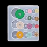 Beyonday Button Shape Silicone Resin Casting Molds, DIY Dropping Glue Epoxy Mould Handmade Craft Pendant Mold, Jewelry Keychain Making Crafting Projects (Round)