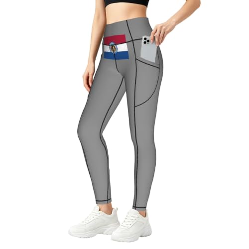 Pantalon de yoga imprimé drapeau Missouri pour femme legging stretch de course