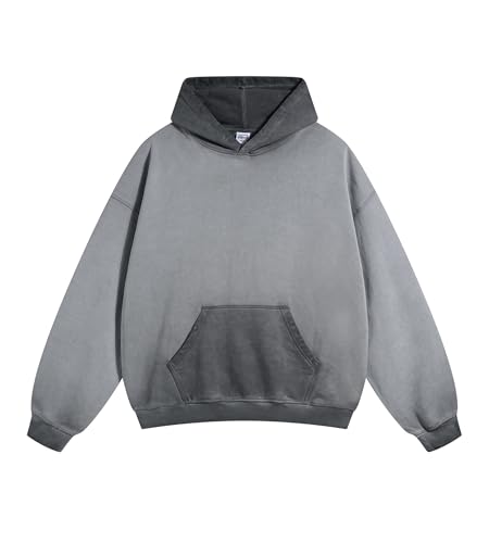 Colorful world Oversized Vintage Hoodies for Men Women Acid Wash Pullover Hoodie Heavyweight Streetwear Sweatshirt Unisex