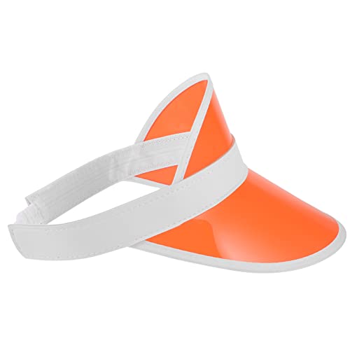 GALPADA Sun Hat for Women Tennis Visor Plastic Sun Shade Hat Wide Brim Beach Hat Uv Blocking for Outdoor Sports Orange