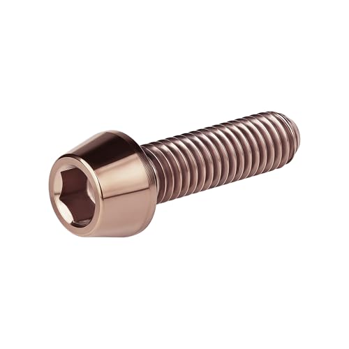 Image of Titanium Ti Bolt M5x9 16 18 20 25 30 35 40 45 50 55 60mm Tapered Head Screws Pack of 4 (M5x20mm, Bronze)