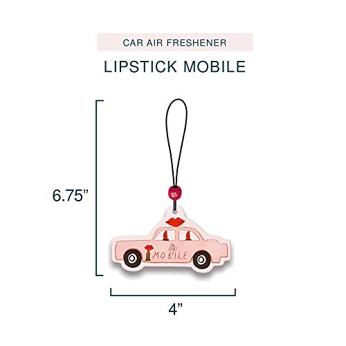 Image of Studio Oh! Lipstick Mobile Set of 2 Hanging Car Air Freshener, Long-Lasting Fragrance, Odor Eliminator, Scented Car Accessory for Auto Interior, Decorative Air Freshener, 4 x 7.5 in