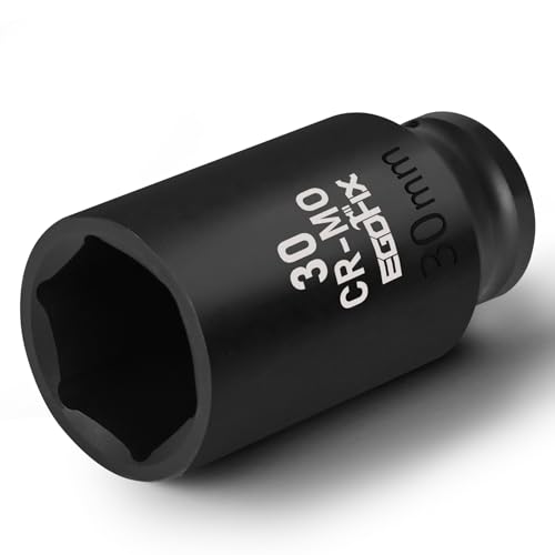 Image of 30mm Socket 1 /2 inch Drive Deep Impact Metric Socket,CR-MO 6 Point for Easy Removal of Axle Nut