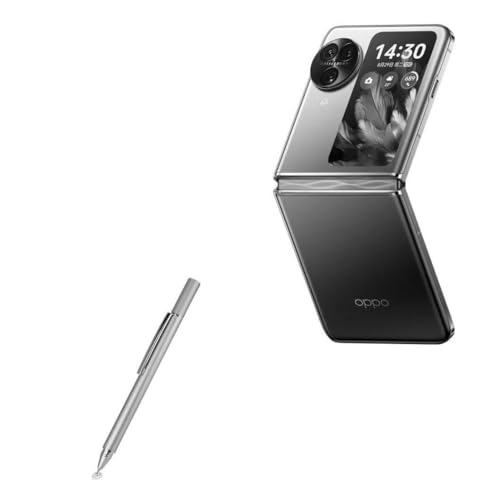BoxWave Stylus Pen Compatible with Oppo Find N3 Flip - FineTouch Capacitive Stylus, Super Precise Stylus Pen - Metallic Silver