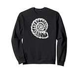 Diseño de coleccionistas Fossil que muestra una ilustración de amonita blanca. Ideal para aquellos que aman la paleontología y especialmente los ammonites