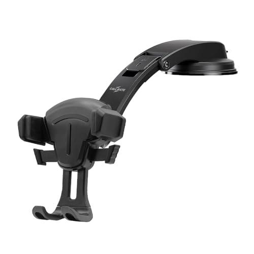 Image of Callmate Car Mobile Holder for Dashboard & Windshield, Silicone Lock System with Long Neck, Powerful Suction Grip, Easy Installation & Release (Black, 360 Rotation)