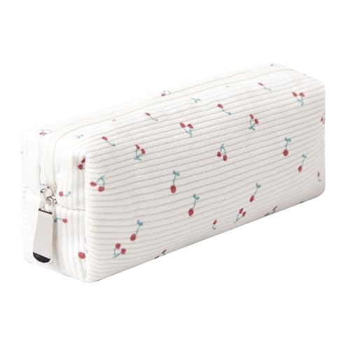 Image of Pencil Case Lightweight Aesthetic Pen Case Office College School Storage Bag Pouch Holder Box Organizer Makeup Pouch Cosmetic Bag for Girls Boys Kids (Flowers-Cherry)
