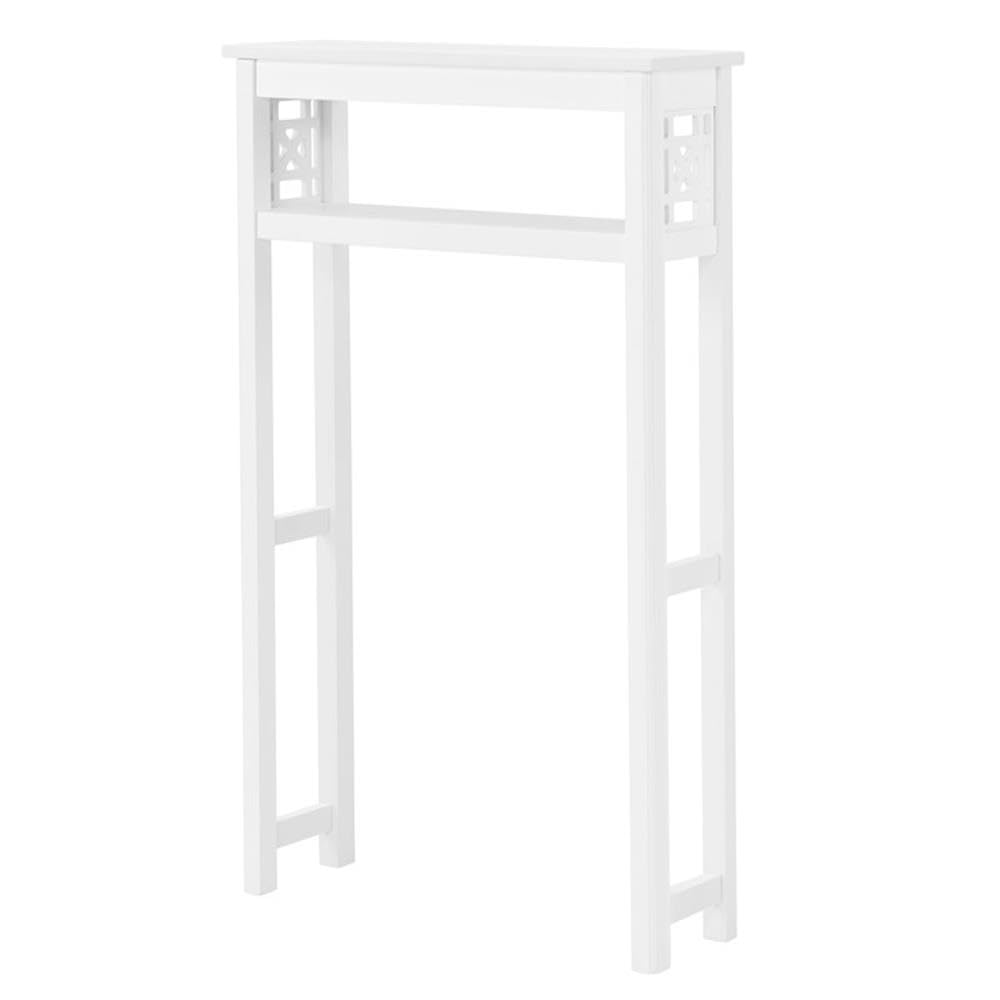 Alaterre Furniture Derby Over Toilet Storage Shelf, 27 in. W x 44 in. H, White, Space-Saving Bathroom Organizer with Open Shelves, Fits Standard Toilets, Ideal for Toiletries and Towels Display