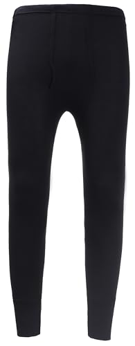 ZRWASKA® Mens Extreme Thermal Underwear Long Johns, Thermal Trousers Bottoms Warm Underlayer Winter Pants Base Layer Clothing Men Leggings Black, Size Large