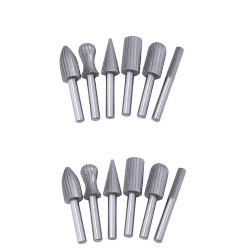 Set de 12 fresas rotativas de acero al carbono para madera miniatura 1