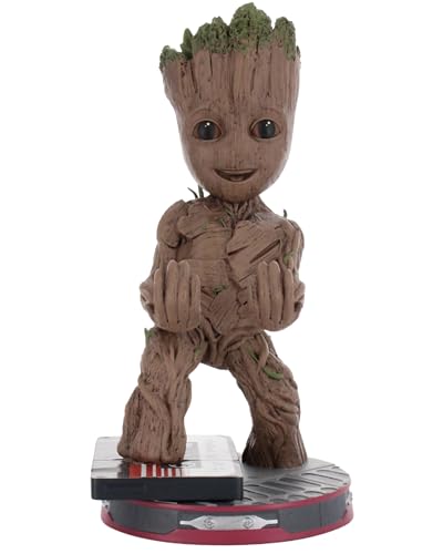 Cableguys Marvel Smiley Toddler Groot Support Manette et Porte Telephone - Gaming Accessoire et Figurine pour Bureau et Gamer Setup, Compatible avec Xbox, PlayStation et la Plupart des Manettes