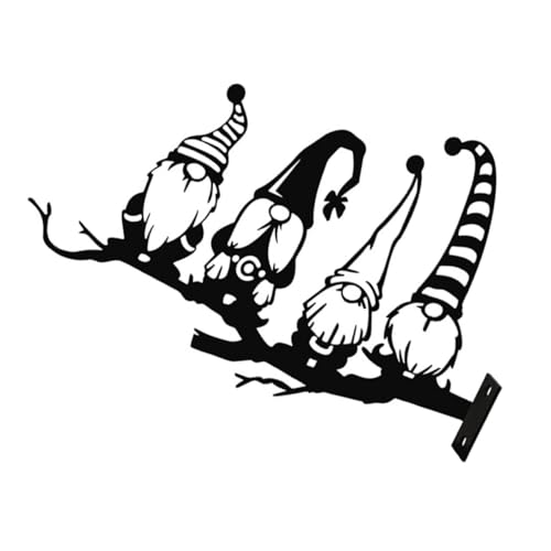 VALICLUD Gartenzwerg Dekoration aus Holz mit Metallstab Wetterfeste Gartenbaum Deko für...