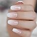 CoolNail Pink Nude White Ombre French Ballerina Coffin False Nails Gradient Natural Manicure Press on Fake Nails Tips Daily Office Finger Wear
