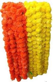 PHOOL MALA Artificial Marigold FLOWR ARLAND 4.5 FEET for Decoration