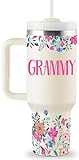 ROSTANTEN Grammy Gifts Birthday Gifts for Grammy Grandma Gift Ideas from Grandkids for Christmas Mothers Day Grammy Tumbler 40oz Travel Cup Insulated Tumbler with Lid & Straw