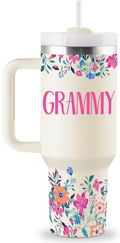ROSTANTEN Abuela Gifts - Abuela Birthday Gifts in Spanish from Grandkids - Regalos Para Abuela - Abuela Mothers Day Gift - 40oz Travel Cup Insulated Tumbler with Lid & Straw