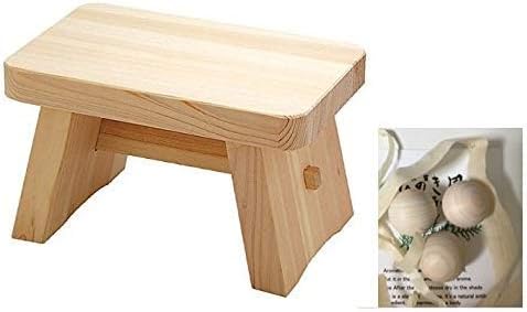 Youbi Made in Japan Onsen Goods Hinoki Pure Wood Bath Stool H6.2 Inches 12401