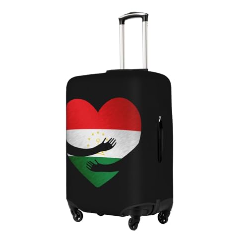 Travel Luggage Cover Tajikistan Tajik Flag Heart Fashion Washable Baggage Suitcase Protector Fit For Luggage Medium2